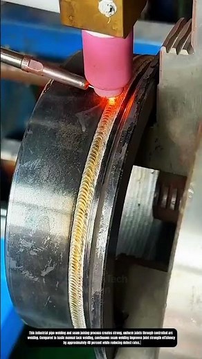 Industrial Pipe Welding and Seam Joining Process on Rotational Fabrication Line