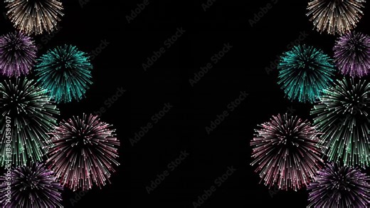 real fireworks explosion loop animation at the edge