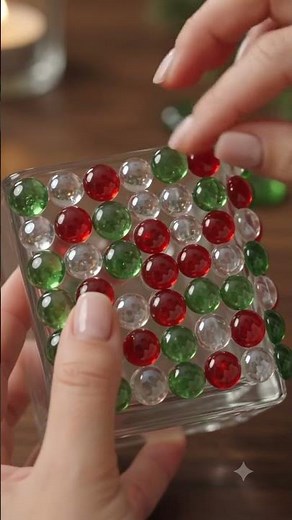 🎄 Glass Bead Christmas Candle Holder