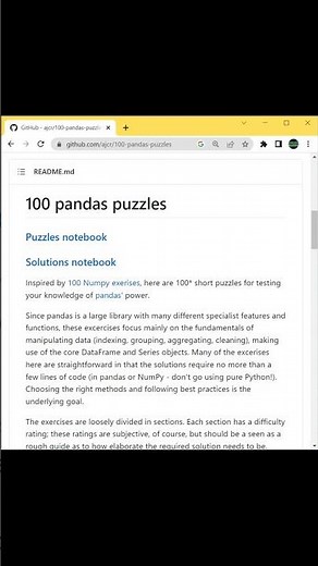 100 FREE Pandas exercices #shorts