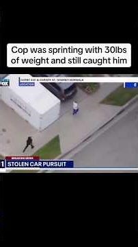 Cop with track speed catches YC! 😂 #helicopterchase #police #wholesome #wild #goodcop #robocop