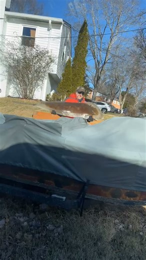 Rob Snowhite on Instagram: "The kid filmed me removing ice full of fallen branches and leaves from the @stealthcraftboats cover today. Taking advantage of the cold to remove it all at once. #justguysbeingdudes #driftboat #boatmaintenance #boatowner #bigjacket"