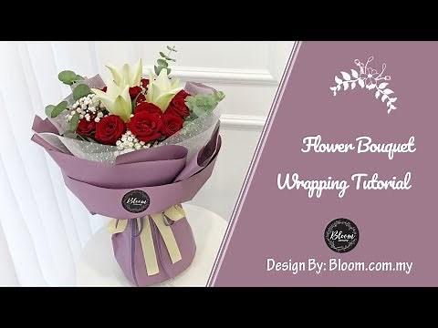 Flower Bouquet Wrapping Tutorial (Round Design) || Wrapping Idea & Technique || 花束包装（圆形） || 花藝教學