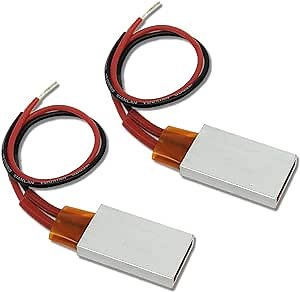 PTC heating plate, aluminum shell ceramics polyimide film element, AC DC 12-220v 15-50w 140-518°F Insulated constant Temperature Ceramic Thermostatic, 1.4X0.8”2PC (j.220V - 60℃/140°F)