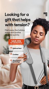 The kind of gift everyone could use? 🎁 The Sharper Image® Rechargeable Compact Neck Massager 💆‍♀️ From the #1 massage brand, it features optional heat and cordless use - feeling just like real hands melting away tension. | Sharper Image