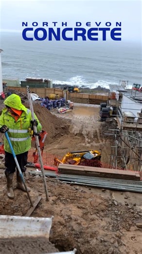 A pour with a view 😍 - more retaining wall footings at Baggy Point in Croyde! We've been working with Heddon Mill Ltd to supply the concrete and the concrete Lego blocks for this huge & ongoing project in one of the most beautiful North Devon locations. If you need concrete or concrete blocks for your project give us a call. 📲 | North Devon Concrete