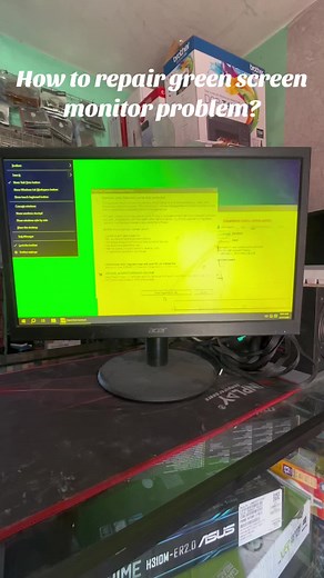 Monitor PC Repair: Fixing Green Screen Issue