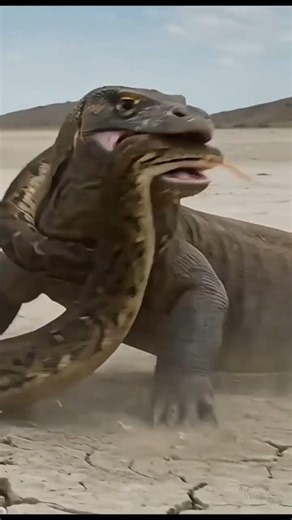 “Apex Predator Showdown: Komodo Dragon Attacks Python!” 🐍🔥 100million views 😱