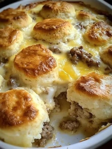 Biscuits and Gravy Casserole Recipe "When I first made this dish for a Sunday brunch, the aroma filled the house, and I knew I had created a new family tradition. Everyone gathered around the table, and with the first bite, it became an instant favorite!" This Biscuits and Gravy Casserole is the perfect blend of flaky biscuits and rich, savory gravy that brings everyone together. Ingredients 1 package refrigerated biscuit dough (16.3 oz) 1 lb breakfast sausage, crumbled 2 cups milk 4 large eggs 