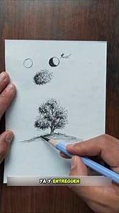 Simple way to draw realistic trees #drawing #creativedrawings