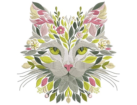 Floral Cat Embroidery Designs for Machine Embroidery – Perfect for T-shirts, Pillows, Bags, and More! Animal Embroidery, Pets Embroidery PES - Etsy