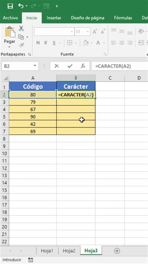 Convierte números en letras en Excel 🤯 (función CARACTER) #excel #shorts #microsoft #virales