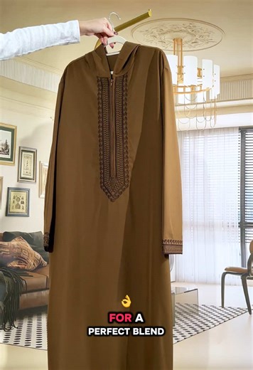 Mashallah!! This robe will level up your modest wardrobe!!🕌👳🏻🕋😍🤎🤲 #hooded #robe #embroidery #muslimboy #tiktokmademebuyit