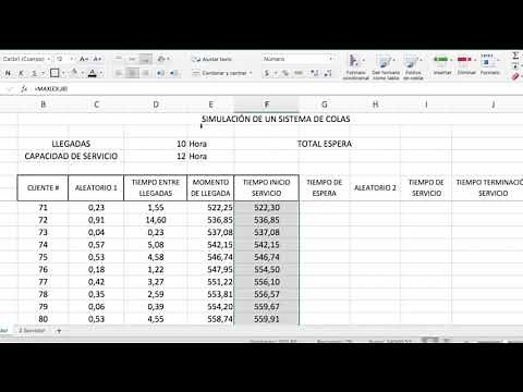 Simulación Teoría de Colas en Excel