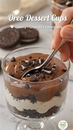 🍪 Oreo Dessert Cups | Creamy, Crunchy & Irresistibly Easy! #recipe #easynutrition #food #oreo