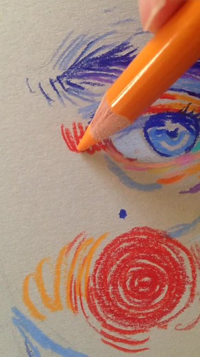 Artistic Work in Progress Sketch with Prismacolors