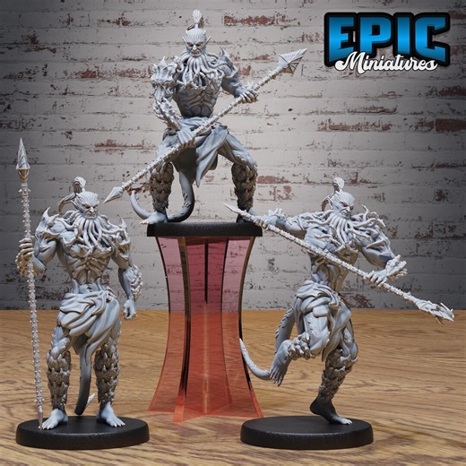 Bearded Devil Set of 3 DND Miniatures Devil Empire Collection Dungeons and Dragons Mini - Etsy