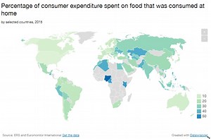 This map shows how much each country spends on food