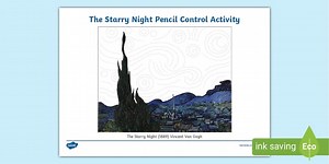 Starry Night Pencil Control Activity