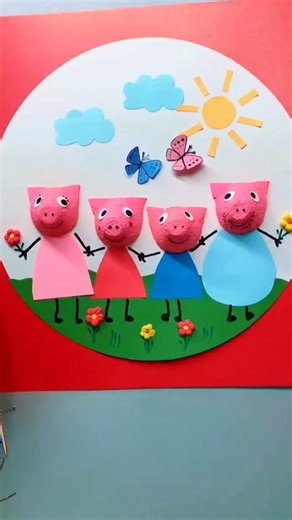 paper crafts creator on Instagram: "Step by Step: Egg Carton Pig Family Craft 🐷🐖 #fblifestyle #EggCartonPig #RecycledCraft #KidsCraft"