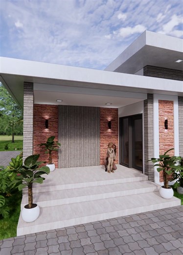 26x36 Feet House Plan 8x11 Meter 2 Bed Terrace roof | HousePlans 3D