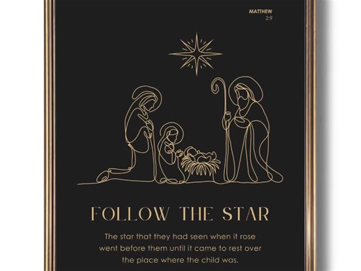 Nativity Print: Minimalist Holy Family, Christian Christmas Decor - Etsy