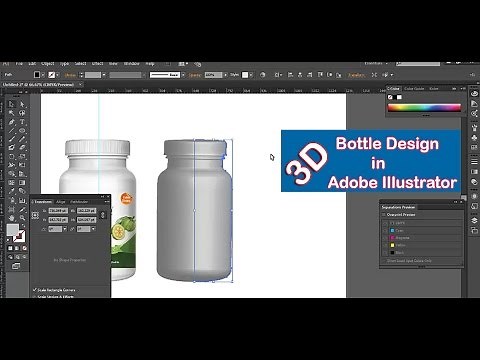 How to create 3D bottle in Adobe Illustrator| Adobe Illustrator CC| 2017