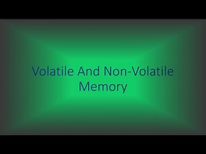Volatile And Non-Volatile Memory