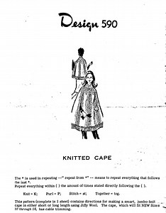 Vintage Knitted Cape Pattern – 1950s Midcentury Fashion PDF – Instant Digital Download - Etsy Canada