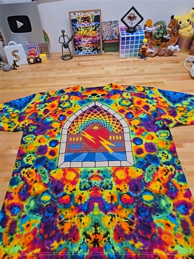 This shirt was made to celebrate the release of @Béla Fleck 's new album, Live Heart: My Bluegrass Heart at the Ryman, available on October 16th. Stay tuned for info on the giveaway of this shirt. I'll keep yall posted. #handmade #artprocess #tiedye #fyp