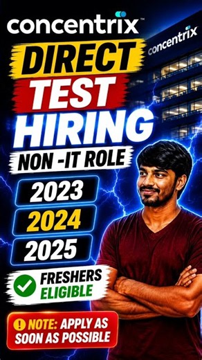 Concentrix Direct Test Hiring 2026 | Freshers Eligible | Non-IT Jobs | Apply Now