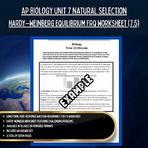 AP Biology UNIT 7 Natural Selection 7.5 Hardy-Weinberg Equilibrium FRQ Worksheet