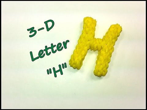 3-D Letter "H" Tutorial by feelinspiffy (Rainbow Loom)