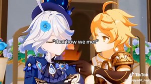 𓂀︎𝓔𝓽𝓮𝓻𝓷𝓲𝓽𝔂︵✯︎ (@poppyedit_nap) - Aether and Furina: Their Heartwarming Encounter in Genshin