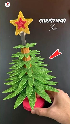 ￼How to Make Christmas Tree with Glitter Sheet 🎄#christmas