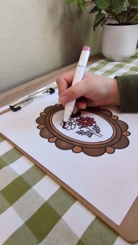 Floral Coloring Pages | Vintage Frames | Peony Painting | Cosmos Flowers | Spring Coloring | Simple Coloring Pages | Calm Creative Activity - Etsy