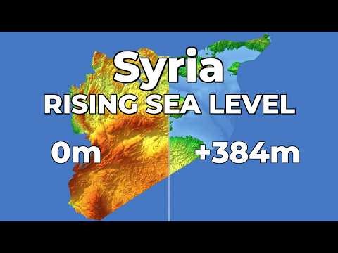 Syria 🇸🇾 - Rising Sea Level(4K) 🌊 #geography #map #syria #sealevelrise