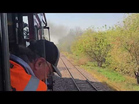 Milwaukee Road 261 Steam Engine Cab Ride (reverse / assist diesel) Arlington - Chanhassen MN 10/4/25