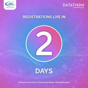 Are you ready to apply for the biggest Data Marathon, UBL Datathon? Because the registrations are just around the corner. #DataMingle #Datathon #datamarathon #registrations #countdown #datarevolution | UBL - United Bank Ltd