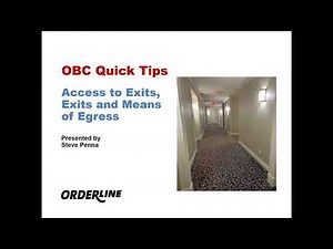 OBC Quick Tips: Access to Exit and Means of Egress