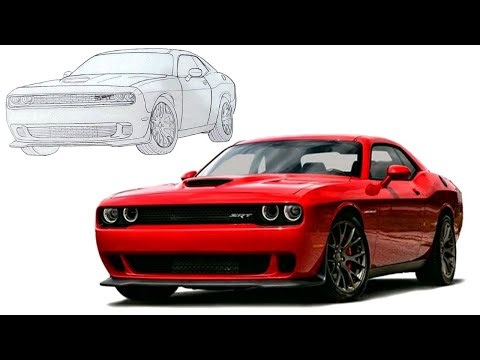 How to Draw a Dodge Challenger SRT – Step by Step Pencil Drawing Tutorial
