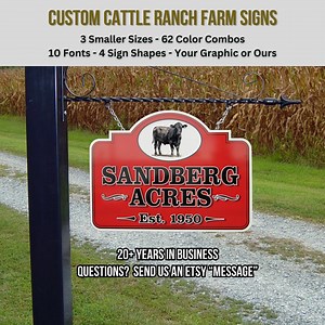 Custom Family Farm Sign: Cattle Ranch, Estate Signage - Etsy