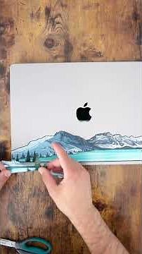 Banff National Park Infinity Sticker on a MacBook Pro Laptop