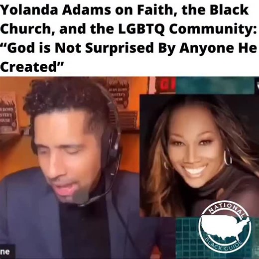 Gospel legend Yolanda Adams delivered a powerful and compassionate message on The Clay Cane Show, speaking openly about faith, the Black church, and the LGBTQ community. “Everyone that gets to this earth got here because they are God’s children… Why would I ever hurt anything that God loves?” Her words remind us that faith does not have to be weaponized, and that love, respect, and humanity should always come first. 📽️ via Clay Cane #YolandaAdams #BlackChurch #FaithAndLove #LGBTQ #ClayCane | Na