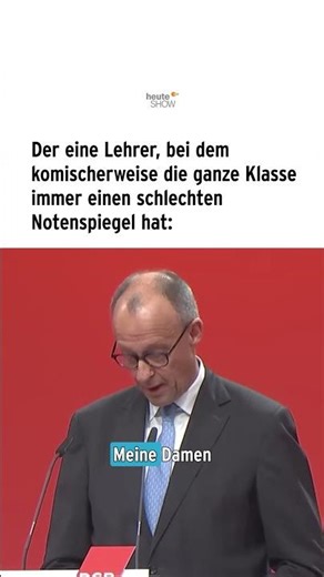 Merz beim DGB-Kongress: Der Lehrer, bei dem die Klasse schlecht abschneidet | heute-show #shorts