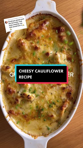 Replying to @janmer1969 Enjoy everyone 😀 Let me know if you have any questions. Ingredients 👇🏾 - 1 head of cauliflower - 50g flour - 60g butter - 1 tsp fresh or dried thyme - 650ml milk - 100ml double cream - 1tsp nutmeg - 1 tsp wholegrain mustard - 2 tsp English mustard - 100g sharp cheddar - 50 gruyere - 50 herb cream cheese - 1 tsp pepper - Salt to taste - 1 tsp smoked paprika - More cheese for top when melting - Chives to serve #recipe #recipes #recipesoftiktok #cheesy #chessyfood #cheesy
