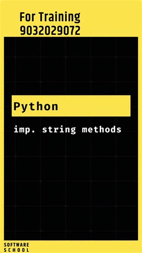 SoftwareSchool Coding Tutorials on Instagram: "🐍 Pythonలో తరచుగా వాడే String Methods తెలుసా? 🤔 👉 Interviewలో కూడా frequently అడుగుతారు 🚀 ✅ len() – Length of string ✅ upper(), lower() – Case conversion ✅ strip() – Remove spaces ✅ replace() – Replace words ✅ split() – Split by space or character ✅ find() – Find substring ✅ count() – Count occurrences 💡 Core Python Basics for Every Developer! 👉 మరిన్ని Python టిప్స్ కోసం ఫాలో అవ్వండి @softwareschool.co"