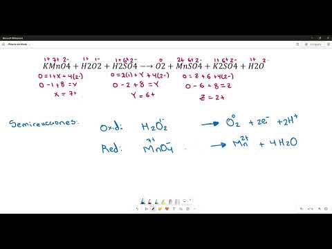 Balanceo Redox- Ion-electrón en medio ácido (KMnO4 + H2O2)