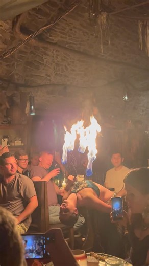 A strange performance at a medieval style dinner in Prague, Czech Republic 🇨🇿, #medievalmonday