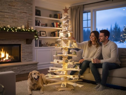 Modular Wooden Christmas Tree – Handmade in France – 3-in-1 Design (60–180 Cm) – Modern, Playful & Easy to Assemble - Etsy UK